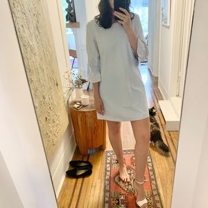 **SOLD** Bell sleeved dress in blue/white stripe